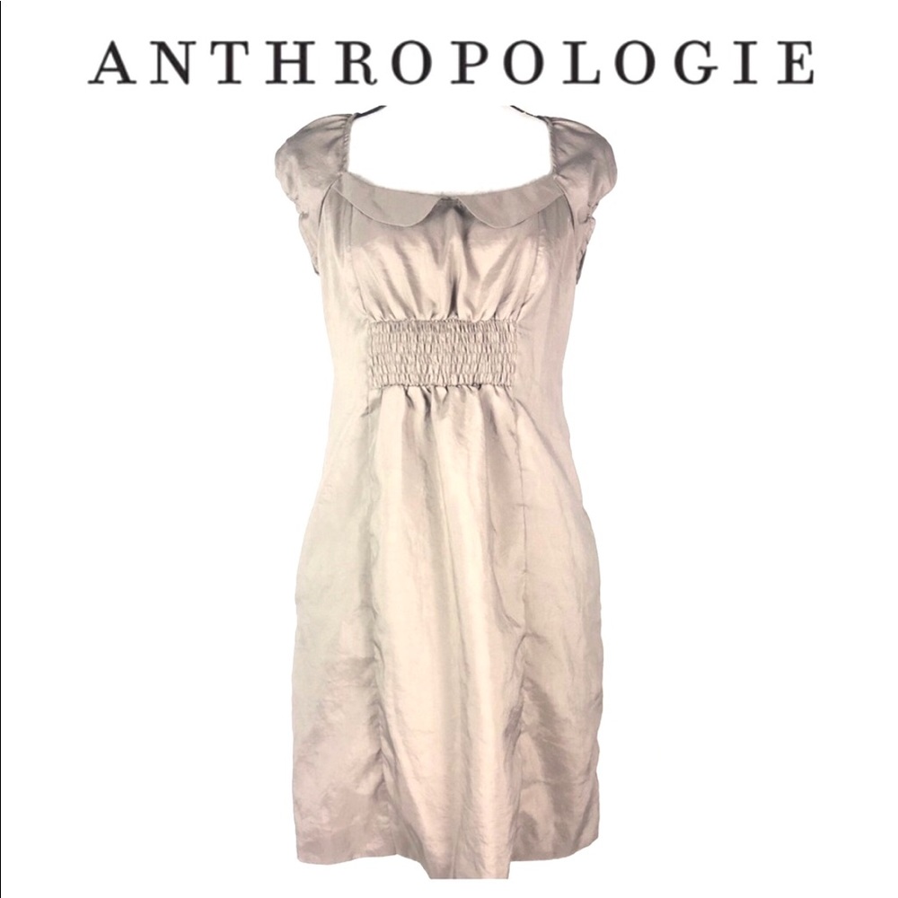 Anthropologie Maeve peterman gold pocket dress 6